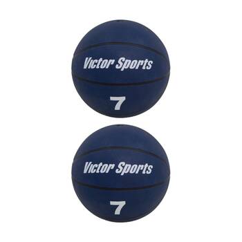 2PK Victor Sports Heavy Duty Durable Rubber Basketball Blue Size 7