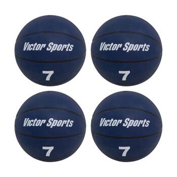 4PK Victor Sports Heavy Duty Durable Rubber Basketball Blue Size 7