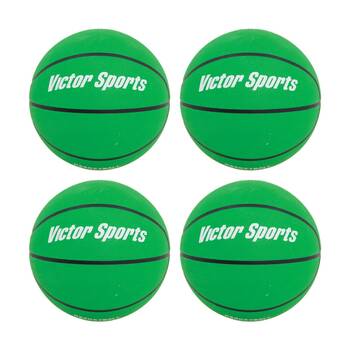 4PK Victor Sports Heavy Duty Durable Rubber Basketball Green Size 5
