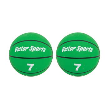 2PK Victor Sports Heavy Duty Durable Rubber Basketball Green Size 7