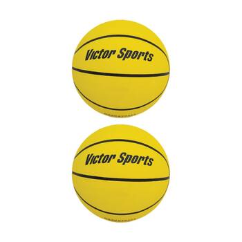 2PK Victor Sports Heavy Duty Durable Rubber Basketball Yellow Size 6