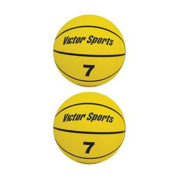 2PK Victor Sports Heavy Duty Durable Rubber Basketball Yellow Size 7
