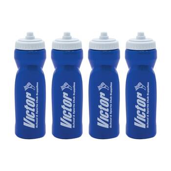 4PK Victor Sports Leak Proof Athlete Water Bottle Blue 800ml W/ Sure Shot Lid