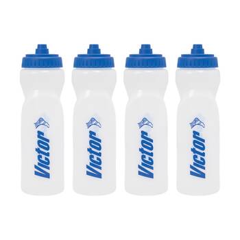 4PK Victor Sports Leak Proof Athlete Water Bottle Clear 800ml W/ Sure Shot Lid