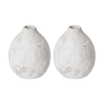 2PK E Style Joeli Bottle Vase Ceramic Organic Decorative Piece Stone 11x11x13cm