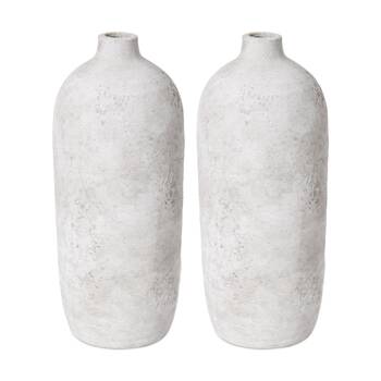 2PK E Style Joeli Vase Ceramic Organic Decorative Piece Stone 12x12x28cm