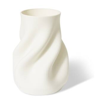 E Style Hawla Vase Porcelain Twisted Decorative Vessel White 19x19x24cm