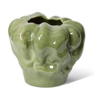 E Style Indusa Vase Glazed Organic Ceramic Decorative Vessel Green 29x29x26cm
