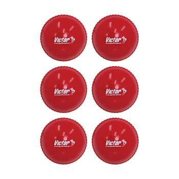 6PK Victor Cricket Ball Plastic Soft Material Suitable For Young Players