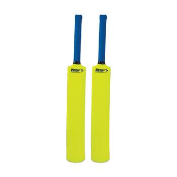 2PK Victor Sports Plastic Cricket Bat Rubber Lightweight Size 6 Yellow