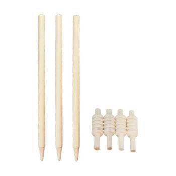6pc Victor Sports Cricket Wooden Stumps & Bails With Storage Bag