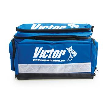 Victor Sports First Aid Bag Heavy Duty Vinyl Multi Pocketed Kit Blue Large