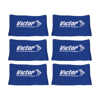 6PK Victor Sports Bean Bag Solid Plastic Fill Educational Sport Blue 10x15cm