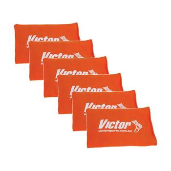 6PK Victor Bean Bag Solid Plastic Fill Educational Sport Orange 10x15cm