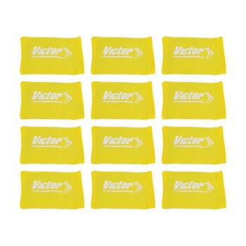 12PK Victor Sports Bean Bag Solid Plastic Fill Educational Sport Yellow 10x15cm