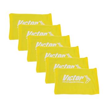 6PK Victor Sports Bean Bag Solid Plastic Fill Educational Sport Yellow 10x15cm