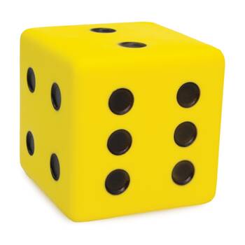 Victor Sports?Foam Dice Large Coated 6-Sided Square Yellow 6 Inch