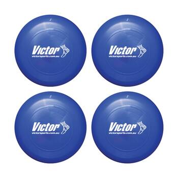 4PK Victor Sports Deluxe Flying Gliding Disc Activity Training Game Blue 27cm