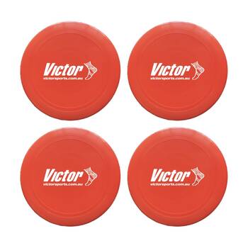 4PK Victor Sports Deluxe Flying Gliding Disc Activity Training Game Red 27cm