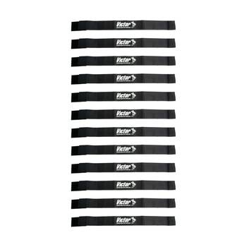 12PK Victor Sports Nylon Sash Hook Loop Fastener Adjustable Black 5x100cm