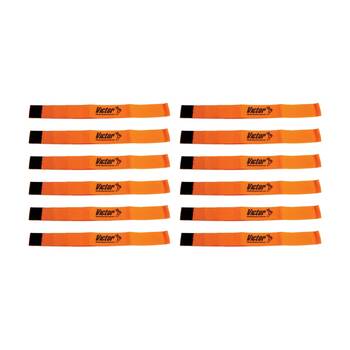 12PK Victor Sports Nylon Sash Hook Loop Fastener Adjustable Orange 5x100cm