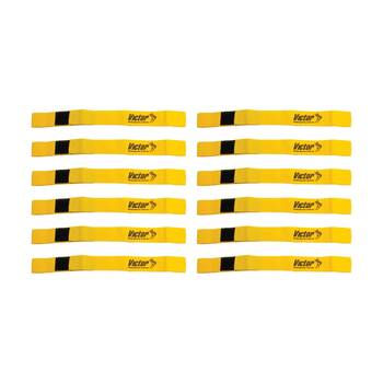 12PK Victor Sports Nylon Sash Hook Loop Fastener Adjustable Yellow 5x100cm