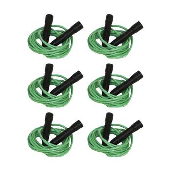 6PK Victor Sports Skipping Rope Easy Grip Handles Fitness Exercise Tool Grn 2.4m