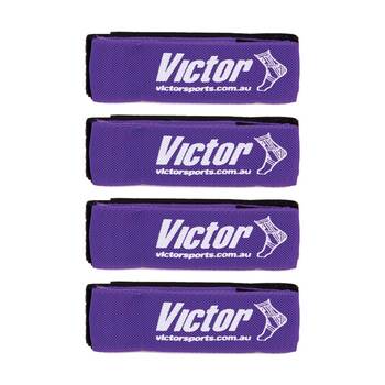 4x 3pc Victor Sports Tag-Belt Set Loop Fastener Belt Tags Purple 150cm 50cm