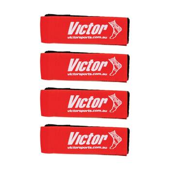 4x 3pc Victor Sports Tag-Belt Set Hook Loop Fastener Belt Tags Red 150cm 50cm