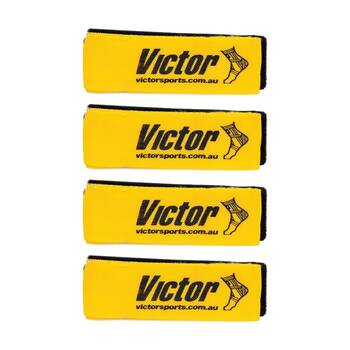 4x 3pc Victor Sports Tag-Belt Set Loop Fastener Belt Tags Yellow 150cm 50cm