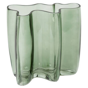E Style Victoria Glass Vase Organic Curves Elegant Decor Green 19x10x18cm