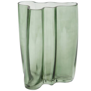 E Style Victoria Glass Vase Organic Curves Elegant Decor Green 19x13x25cm