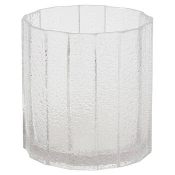 E Style Samara Glass Vase Textured Finish Decorative Vessel Clear 15x15x15cm