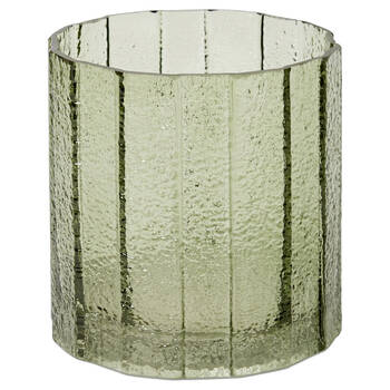 E Style Samara Glass Vase Textured Finish Decorative Vessel Green 15x15x15cm