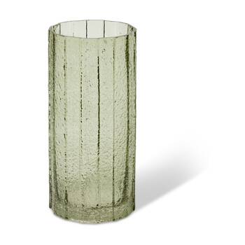 E Style Samara Tall Glass Vase Textured Finish Decor Vessel Green 12x12x25cm