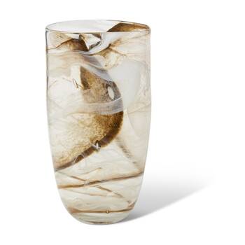 E Style Dalila Glass Vase Modern Textured Swirl Decor Brown 20x15x38cm