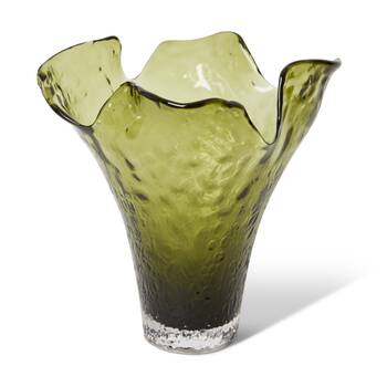 E Style Lashay Glass Vase Sculptural Home Decor Vessel Green 32x31x31cm