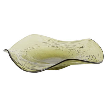 E Style Lashay Glass Bowl Sculptural Home Decor Dish Green 40x40x9cm