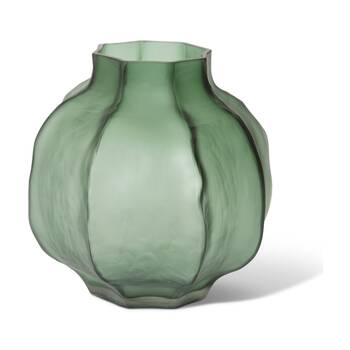 E Style Rotimi Round Glass Vase Elegant Decorative Vessel Green 28x28x28cm