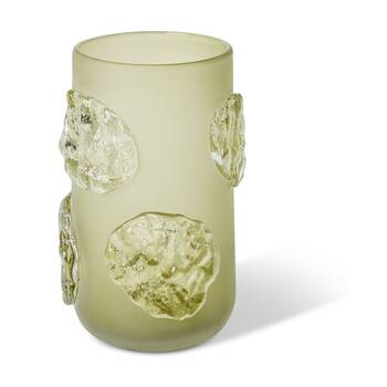 E Style Rafiki Glass Vase Textured Contemporary Decor Green 20x20x27cm