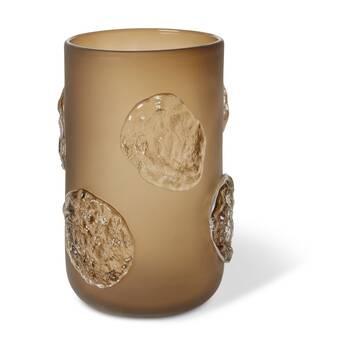 E Style Rafiki Glass Vase Textured Contemporary Decor Brown 22x23x35cm