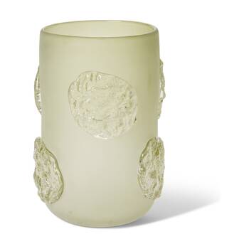 E Style Rafiki Glass Vase Textured Contemporary Decor Green 22x23x35cm