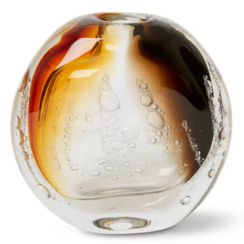 E Style Yendi Vase Multi-Coloured Bubbled Glass Elegant Decor 18x7x17cm