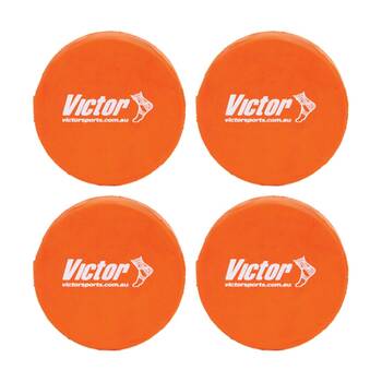 4PK Victor Sports Hockey Puck Street Red Thickness 25mm Diameter 74mm