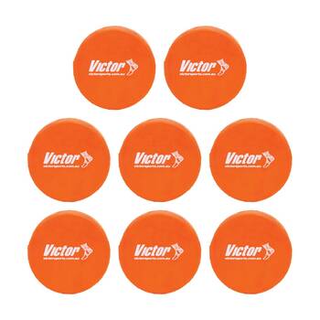 8PK Victor Sports Hockey Puck Street Red Thickness 25mm Diameter 74mm