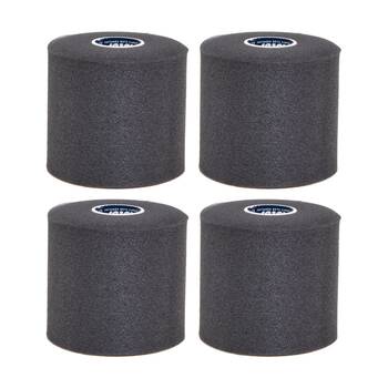 4x 4pc Victor Sports Pro Foam Non-Adhesive Underwrap Rolls Set Black 75mm x 27m