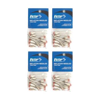 4x 10pc Victor Sports Inflating Needle For Compressors Stirrup Pumps Thick End