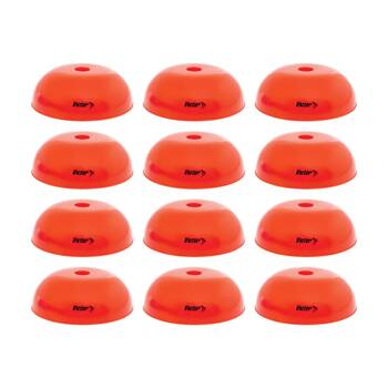 12PK Victor Sports Dome Marker Flexible Durable Athletic Training Red 19x8cm