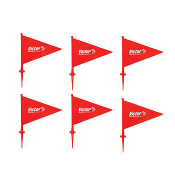 6PK Victor Sports Field Marker Flag PVC Plastic Spike Base Red 23cm