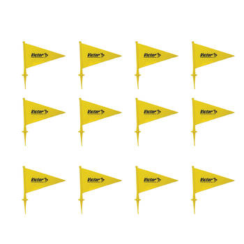 12PK Victor Sports Field Marker Flag PVC Durable Plastic Spike Yellow 23cm